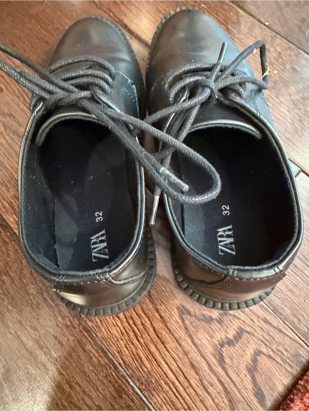Zara Black Lace-Up Oxford Shoes for boys size 32